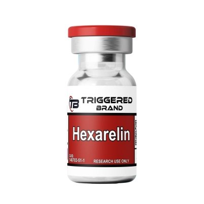 Hexarelin 2mg research peptide vial by Triggerd Brand